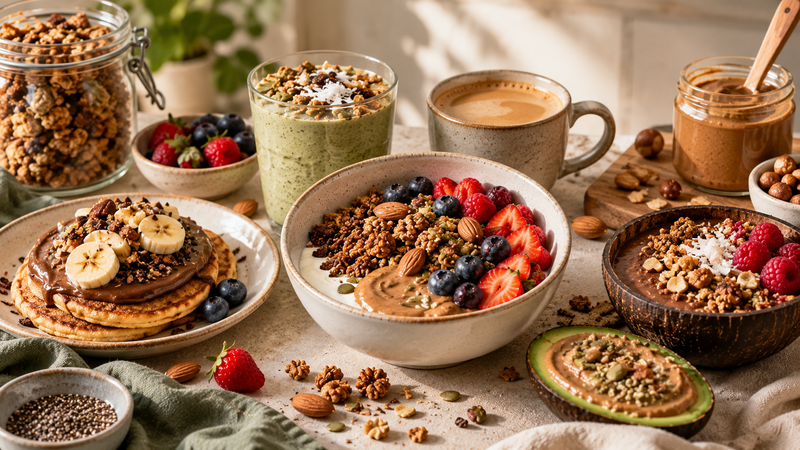 7 idées de petits-déjeuners keto et sans céréales avec granola et pâtes à tartiner