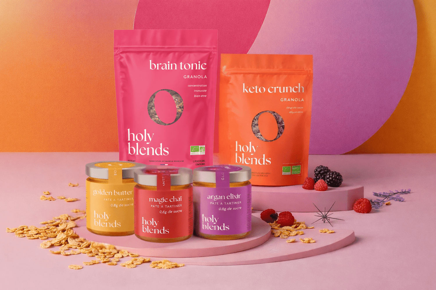 collection Holy Blends complète Granolas et pâtes à tartiner 