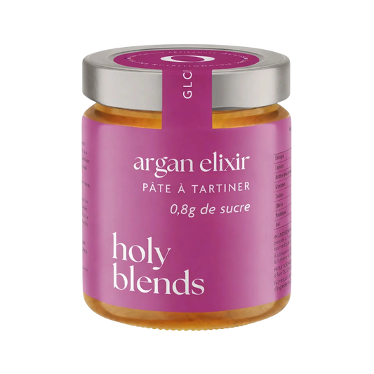 Pâte à tartiner argan elixir Holy Blends gourmande et naturelle pour tartines et petit-déjeuner