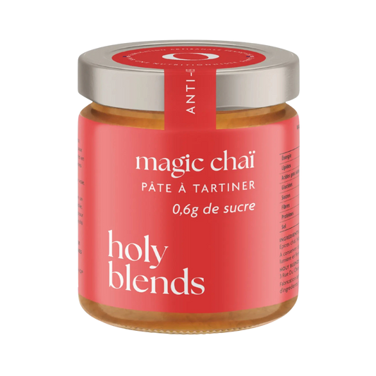 Pâte à tartiner magic chai Holy Blends gourmande aux notes épicées pour tartines et petit-déjeuner