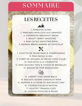 Sommaire E-book recettes saines et gourmandes sans sucre sans gluten Holy Blends