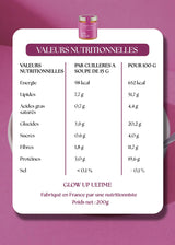 Valeurs nutritionnelles pâte à tartiner argan elixir Holy Blends protéines lipides glucides