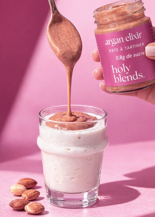 Pâte à tartiner argan elixir Holy Blends gourmande et naturelle pour tartines et petit-déjeuner
