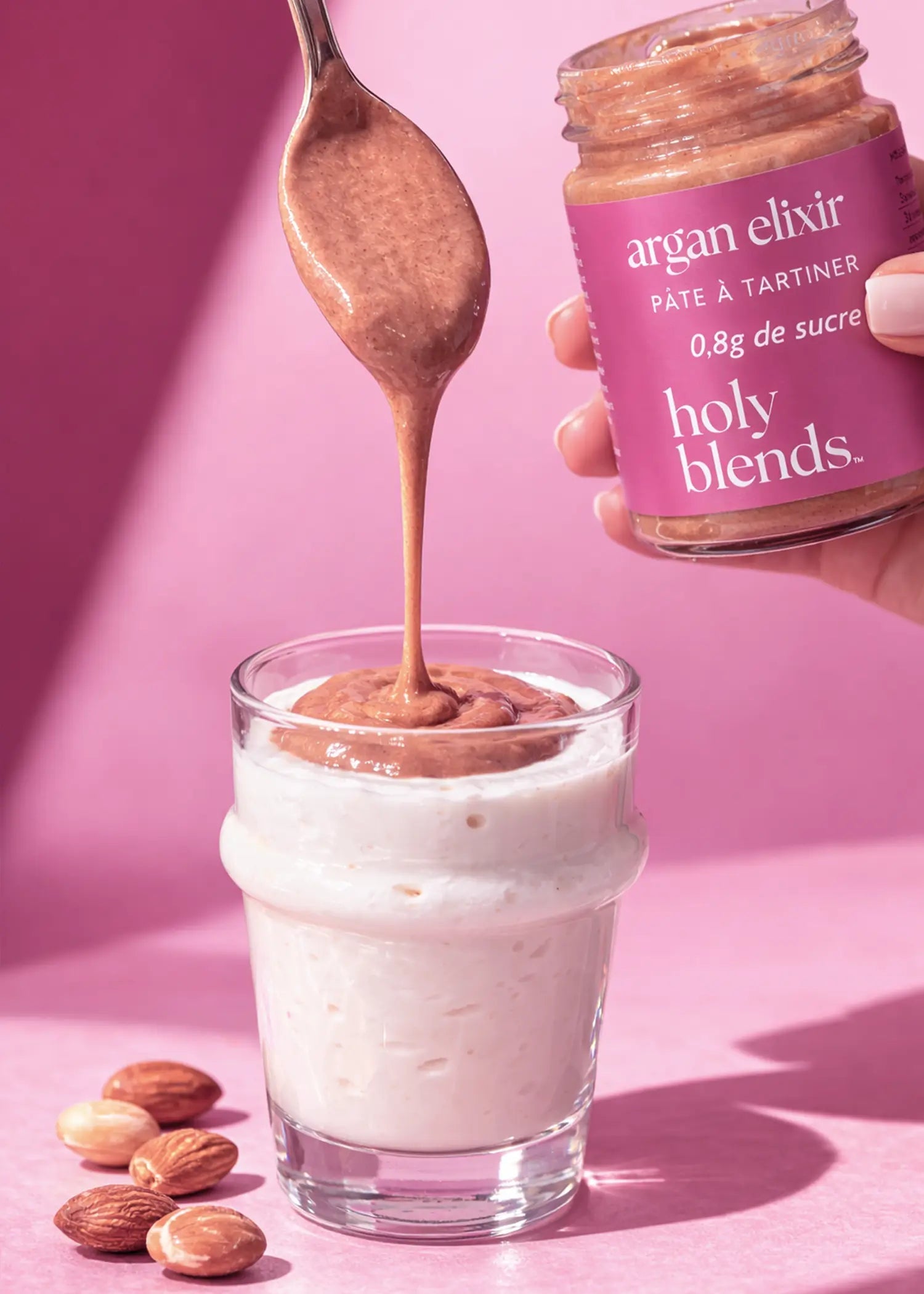 Pâte à tartiner argan elixir Holy Blends gourmande et naturelle pour tartines et petit-déjeuner