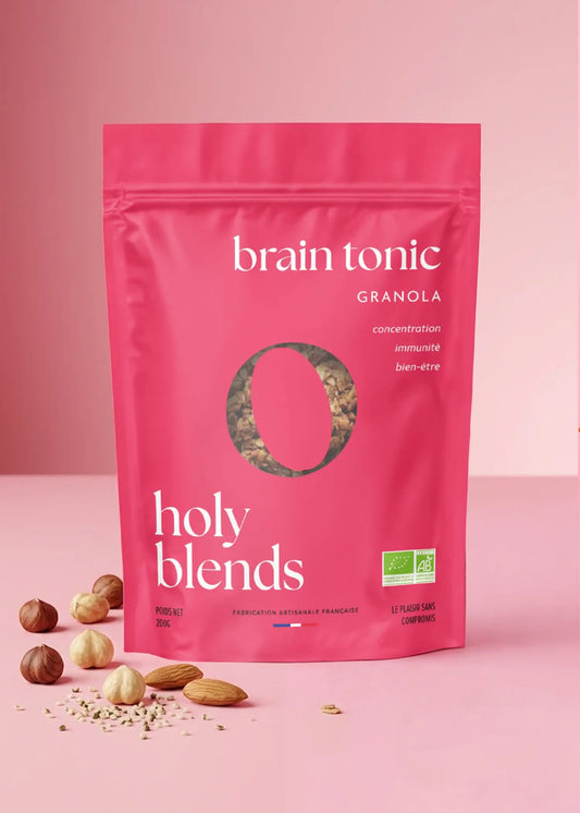 Granola brain tonic Holy Blends énergie durable et digestion légère pour petit-déjeuner équilibré
