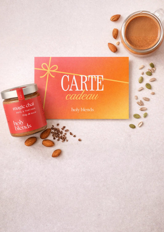 carte cadeau holy blend avec pâte à tartiner 