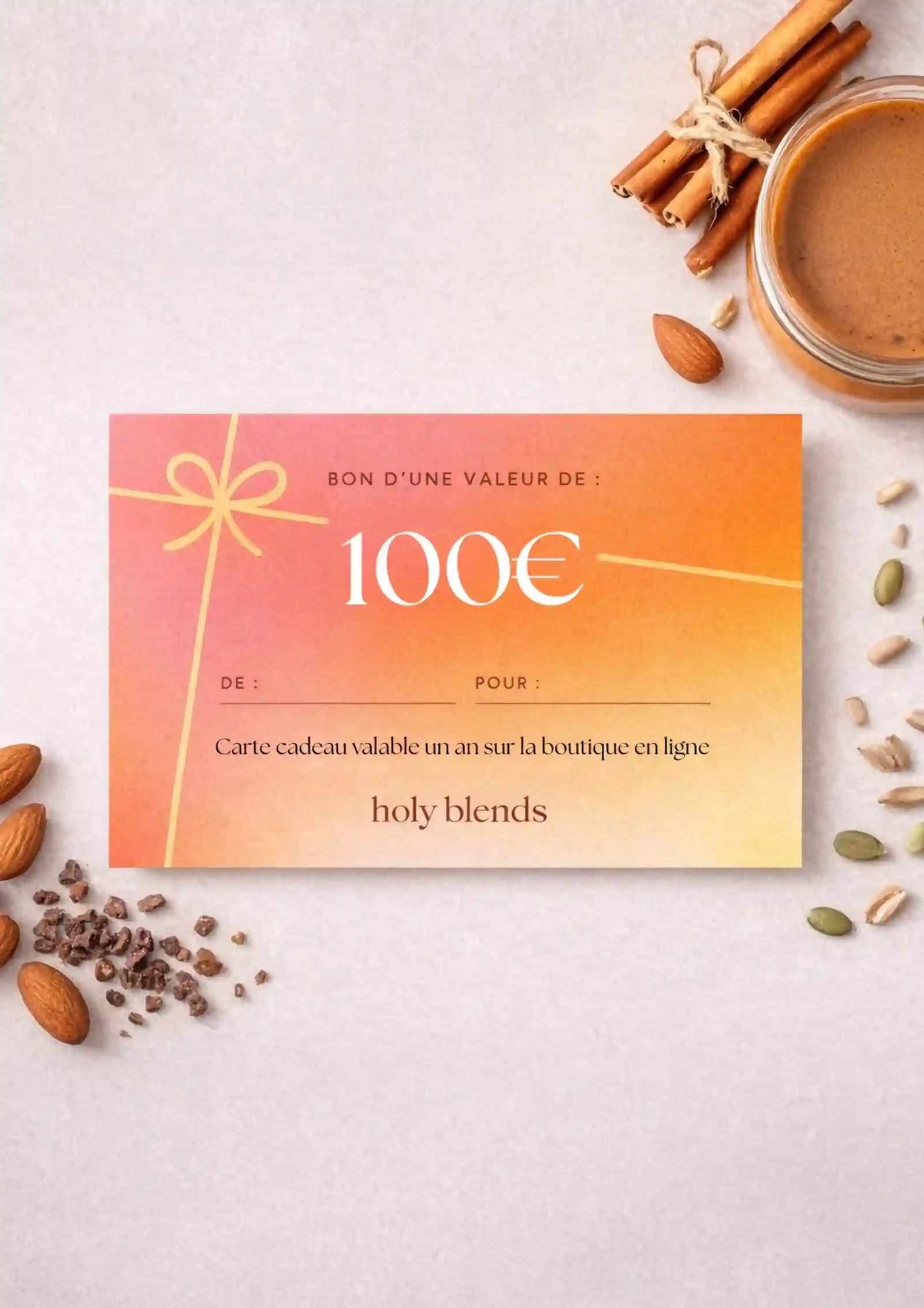 la carte cadeau holy blends de 100 €