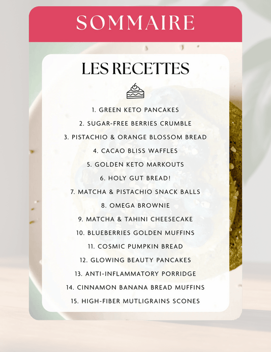 E-book 15 recettes de desserts collations et petits-déjeuners anti-inflammatoires vegan sans gluten cétogène Holy Blends