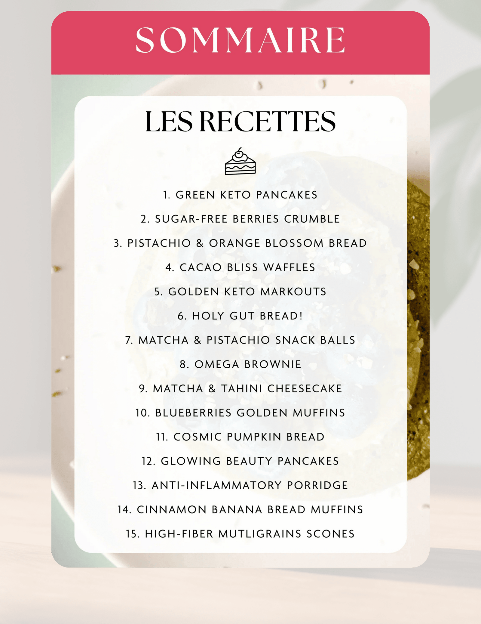 E-book 15 recettes de desserts collations et petits-déjeuners anti-inflammatoires vegan sans gluten cétogène Holy Blends