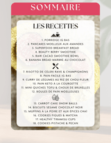 Sommaire E-book recettes saines et gourmandes sans sucre sans gluten Holy Blends