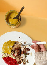Pâte à tartiner golden butter Holy Blends faible en sucre pour petit-déjeuner healthy