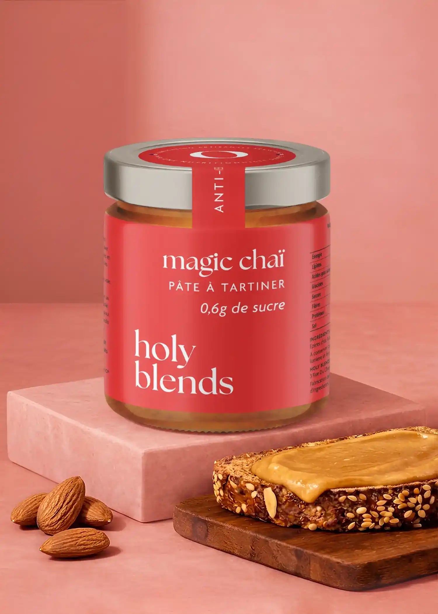 Pâte à tartiner magic chai Holy Blends gourmande aux notes épicées pour tartines et petit-déjeuner