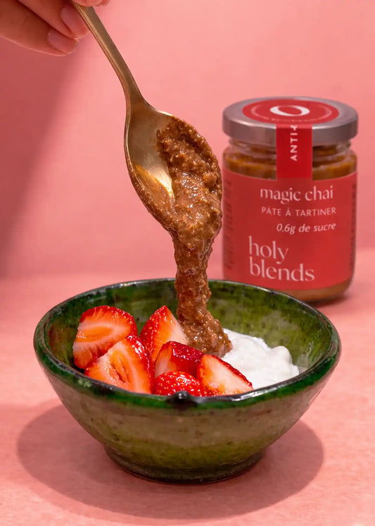 Pâte à tartiner magic chai Holy Blends gourmande aux notes épicées pour tartines et petit-déjeuner