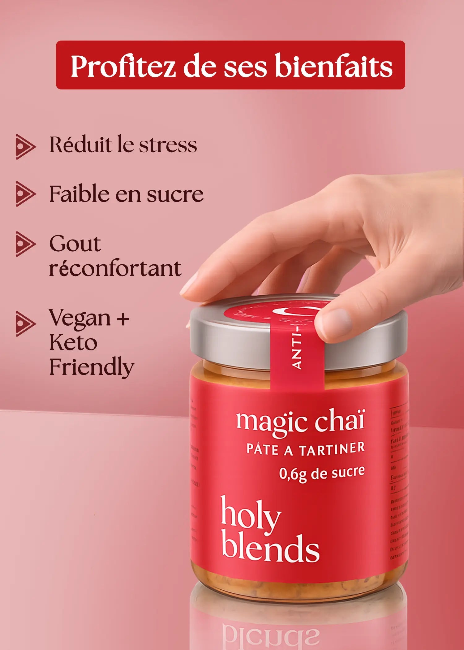 Bienfaits pâte à tartiner magic chai Holy Blends aux notes épicées et gourmandes