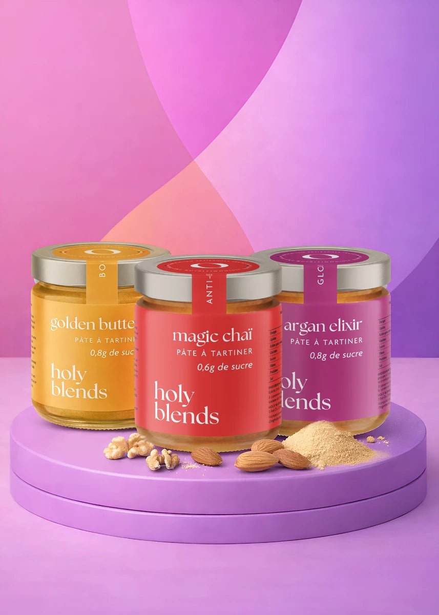 Pack gourmand Holy Blends avec sélection de produits pour petit-déjeuner savoureux et équilibré