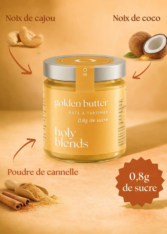 Ingrédients pâte à tartiner golden butter Holy Blends composition naturelle